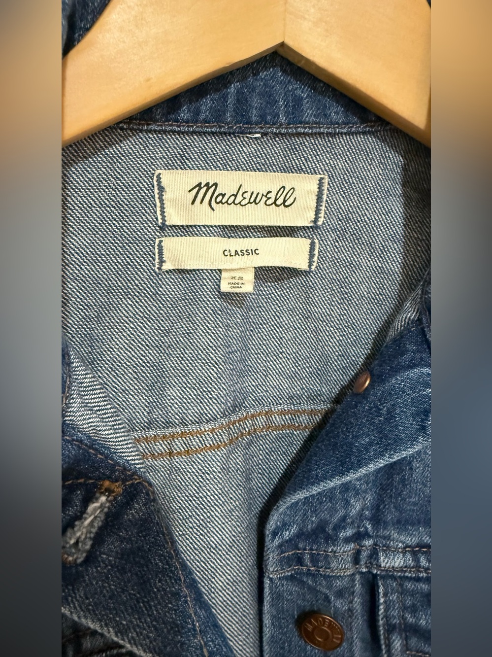 Madewell Medium Blue Denim Trucker Jacket XS - Picture 4 of 8